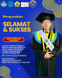 The Undergraduate Biology Student Earned the Best Graduate for Bachelor Degree Category at the University of Bengkulu