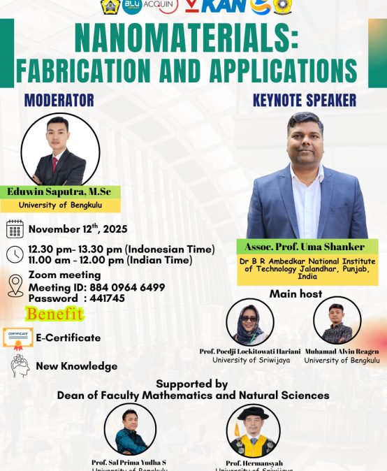 Undergraduate Chemistry Program, University of Bengkulu, Hosts International Lecture on Nanomaterials: Fabrication and Applications