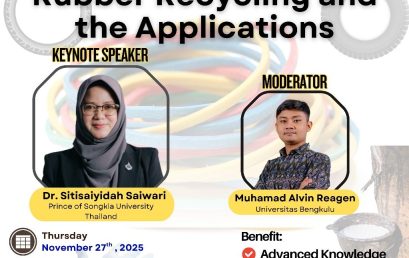 Prodi S1 Kimia Universitas Bengkulu Gelar General Lecture Internasional tentang Daur Ulang Karet
