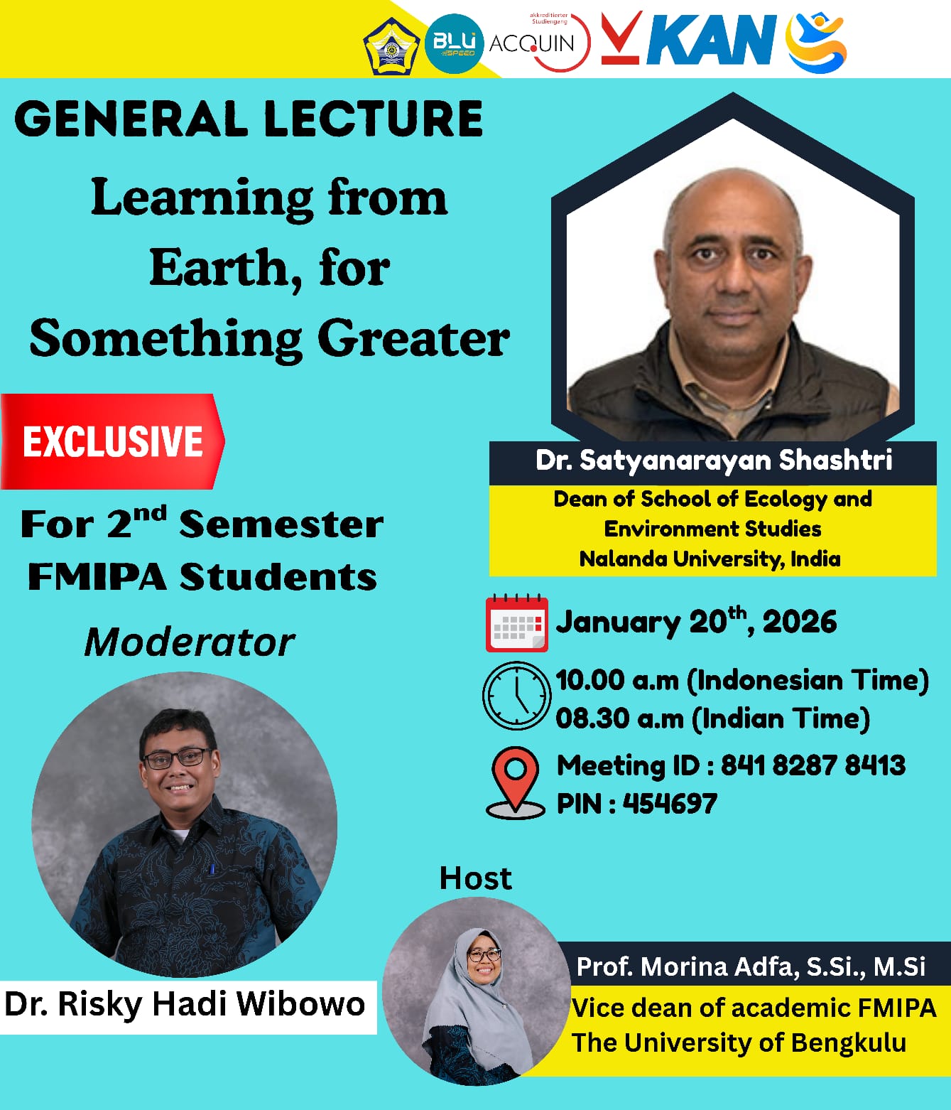 The Faculty of Mathematics and Natural Sciences of the University of Bengkulu holds an exclusive general lecture on Environmental Learning