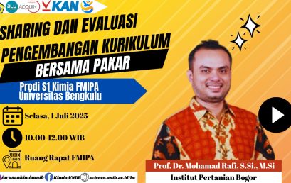 Chemistry Undergraduate Program of Universitas Bengkulu Holds Curriculum Development Sharing and Evaluation with Expert