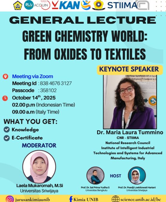 Chemistry Undergraduate Program of The University of Bengkulu Holds International General Lecture on Green Chemistry and Sustainable Textile Materials
