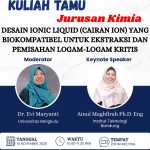 Prodi S1 Kimia Unib Gelar Kuliah Tamu Bahas Desain Ionic Liquid Biokompatibel