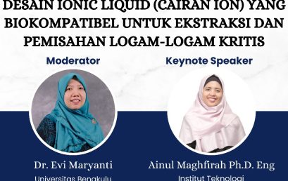 Prodi S1 Kimia Unib Gelar Kuliah Tamu Bahas Desain Ionic Liquid Biokompatibel