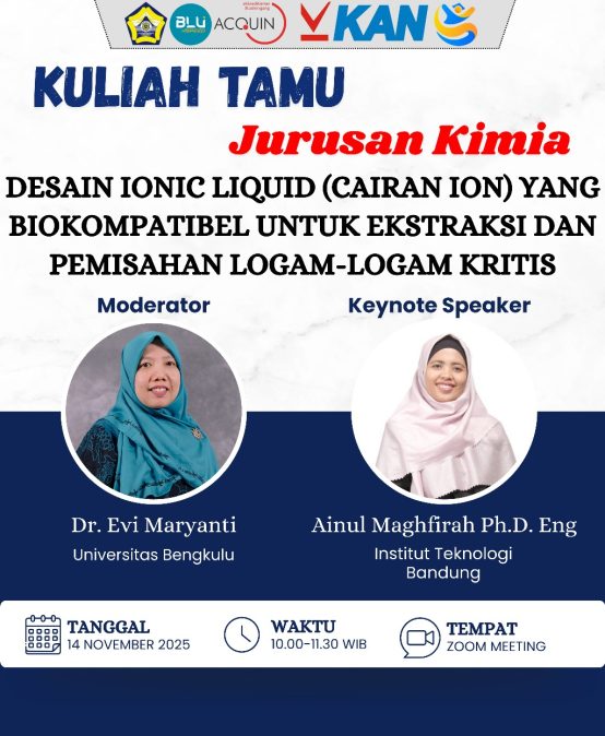 Prodi S1 Kimia Unib Gelar Kuliah Tamu Bahas Desain Ionic Liquid Biokompatibel