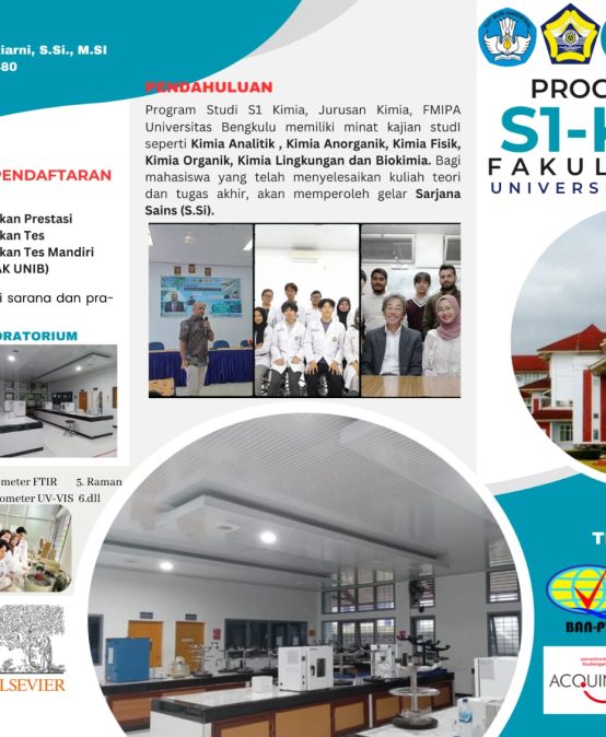 Saatnya Jadi Bagian dari Generasi Saintis Masa Depan! 🌟Program Studi S1 Kimia Universitas Bengkulu Buka Pendaftaran SNPMB