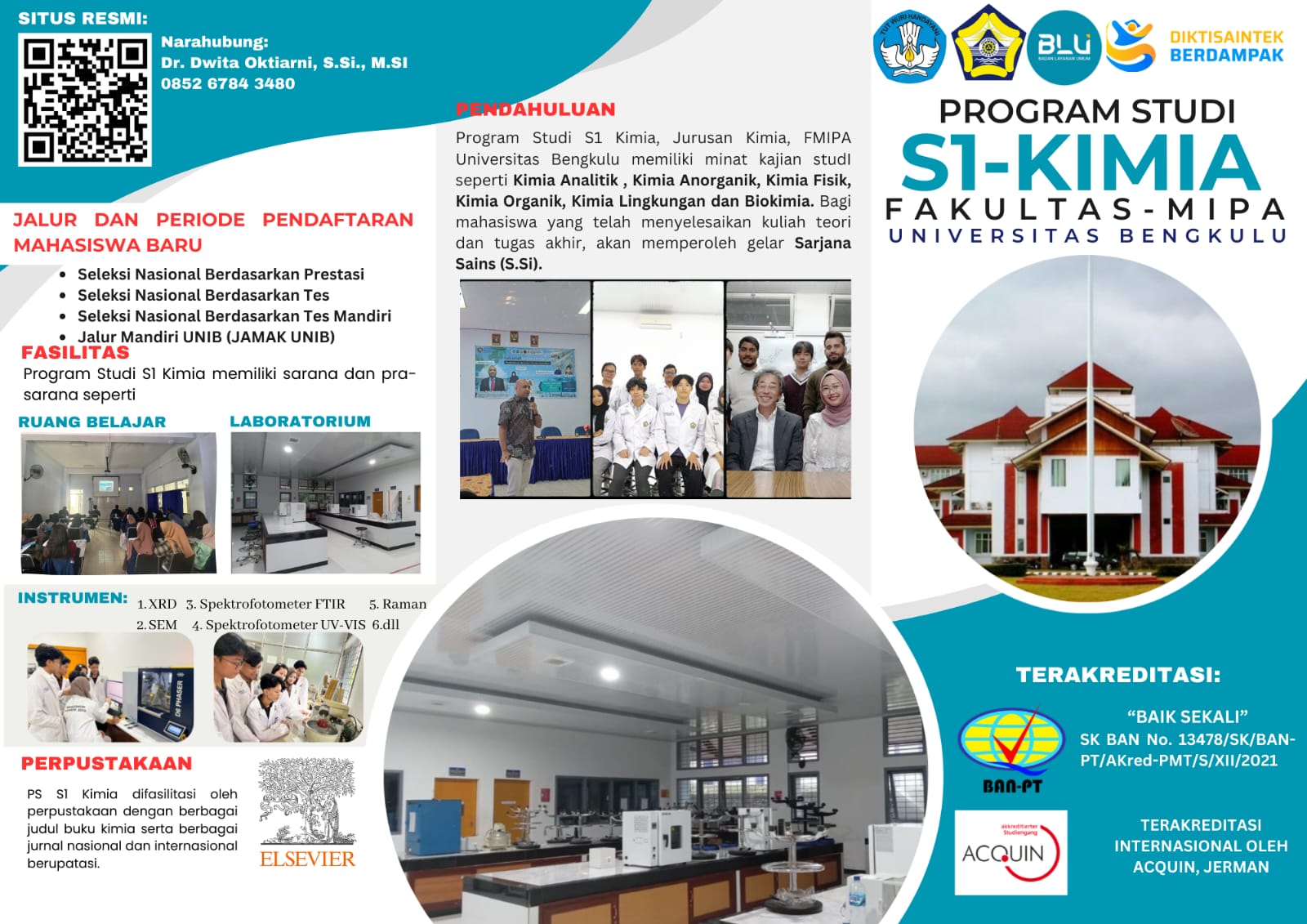Saatnya Jadi Bagian dari Generasi Saintis Masa Depan! 🌟Program Studi S1 Kimia Universitas Bengkulu Buka Pendaftaran SNPMB