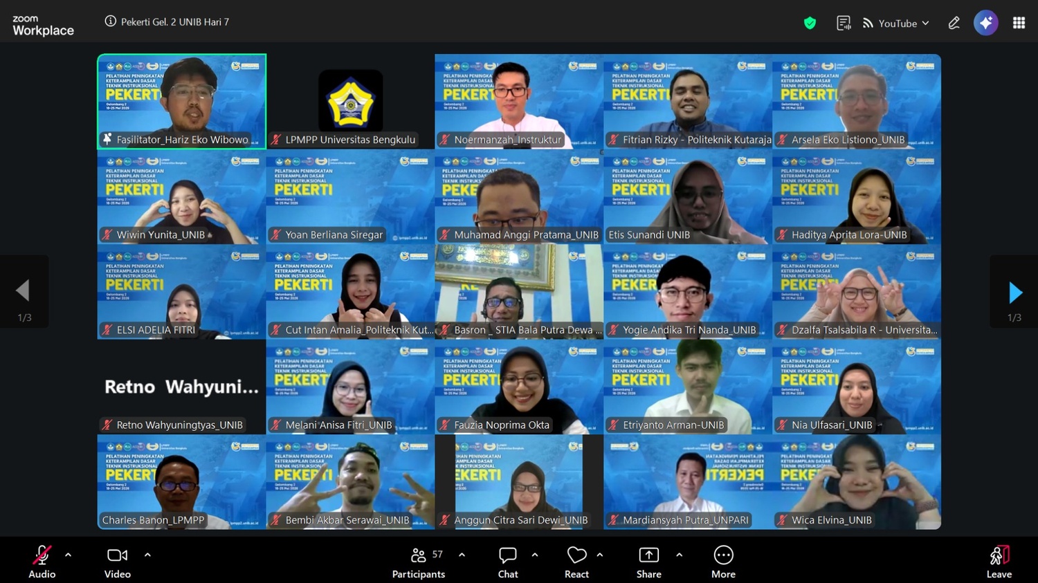 Dosen Jurusan Kimia Ikuti Pelatihan PEKERTI Gelombang 2 Tahun 2026 Universitas Bengkulu