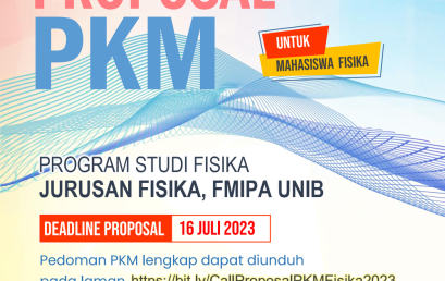 Call Proposals for Student Creativity Program, Physics Study Program, 2023 Call Proposals for Student Creativity Program, Physics Study Program, 2023