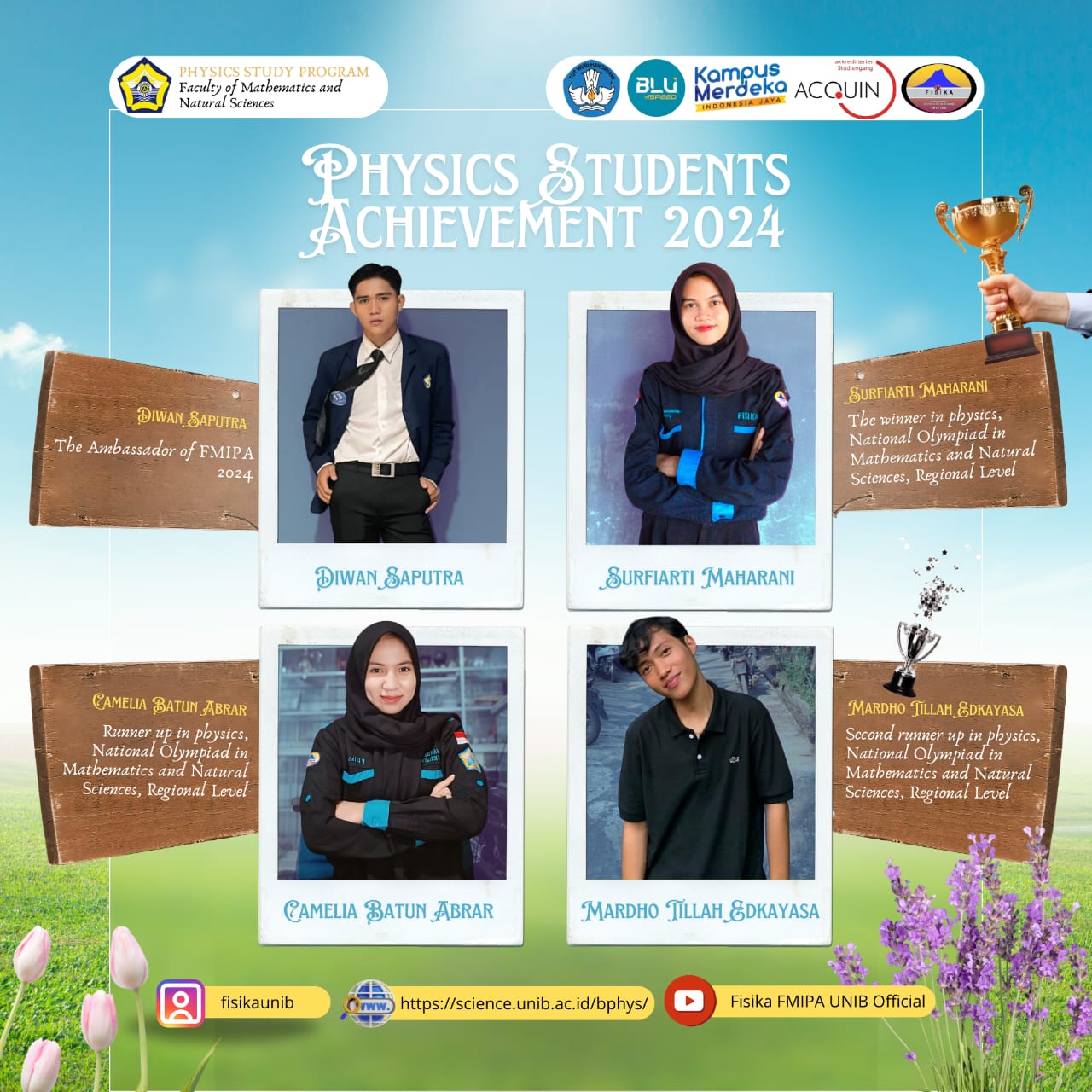 OUTSTANDING ACHIEVEMENT OF PHYSICS STUDENTS IN 2024 OUTSTANDING ACHIEVEMENT OF PHYSICS STUDENTS IN 2024