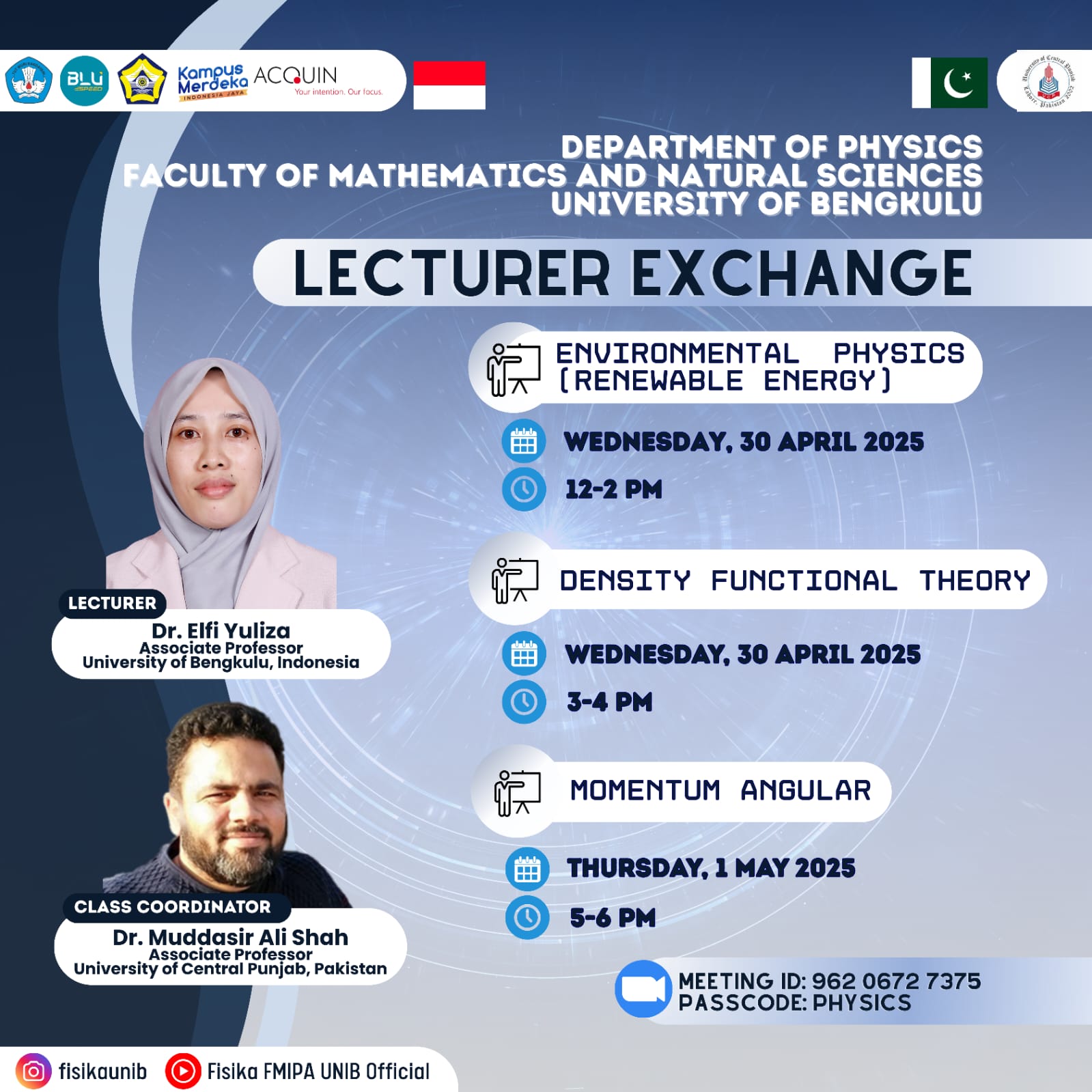 LECTURER EXCHANGE ACTIVITIES COLLABORATION WITH UNIVERSITY OF CENTRAL PUNJAB, PAKISTAN LECTURER EXCHANGE ACTIVITIES COLLABORATION WITH UNIVERSITY OF CENTRAL PUNJAB, PAKISTAN