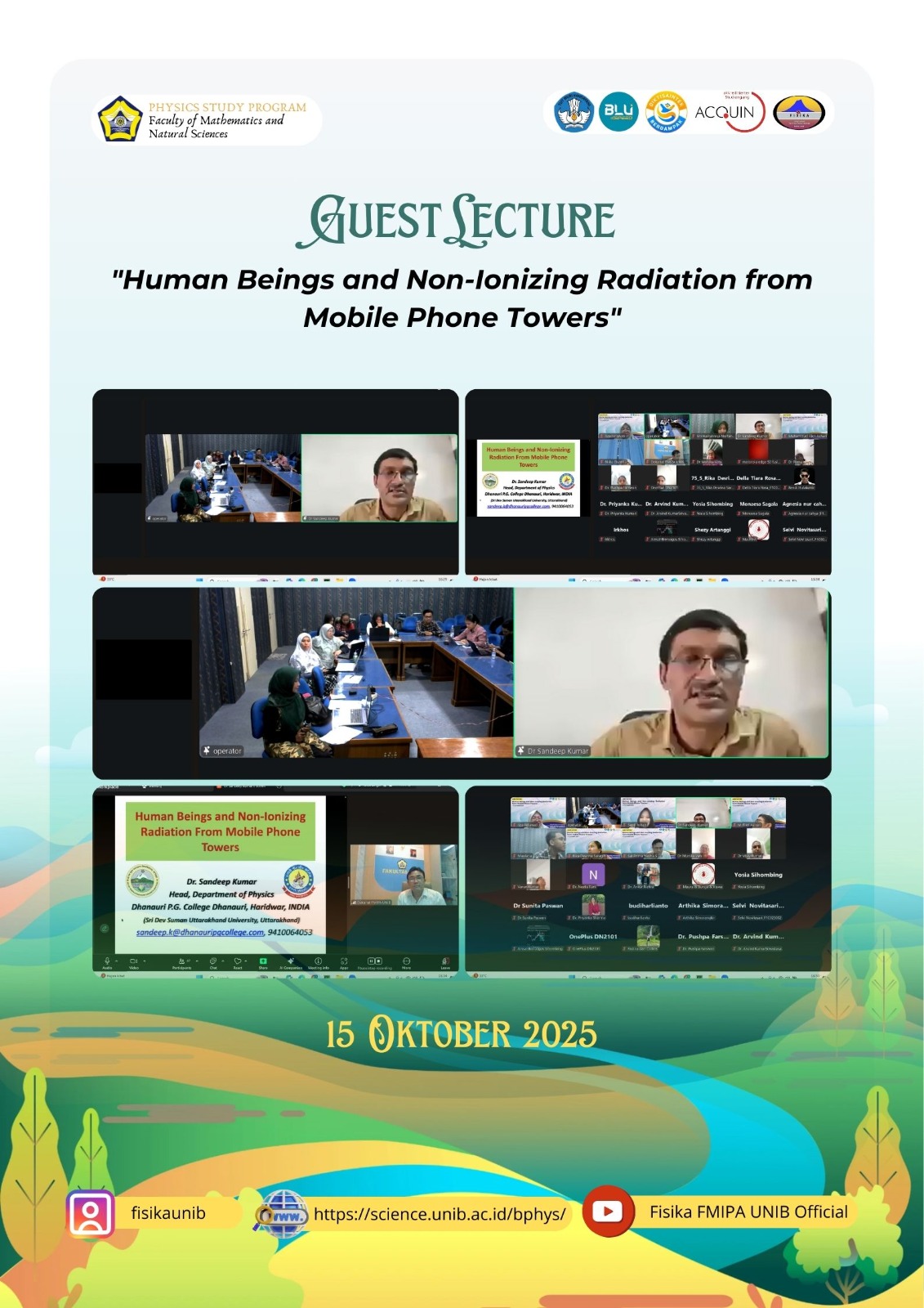 Guest Lecture ” Human Beings and Non-Ionizing Radiation from Mobile Phone Towers” Guest Lecture ” Human Beings and Non-Ionizing Radiation from Mobile Phone Towers”