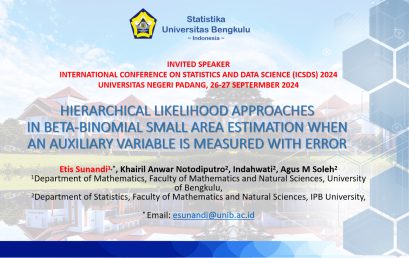 Statistics UNIB Lectures become invited speaker at ICSDS 2024