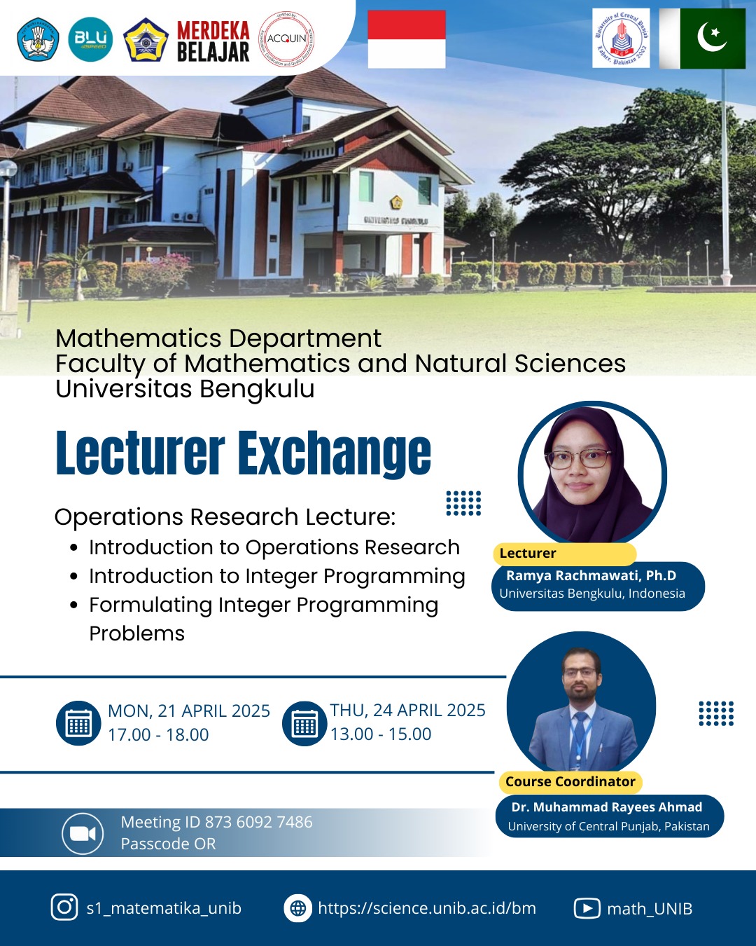 Lecturer Exchange Program between Universitas Bengkulu and University of Central Punjab, Pakistan / Program Pertukaran Dosen antara Universitas Bengkulu dan University of Central Punjab, Pakistan Lecturer Exchange Program between Universitas Bengkulu and University of Central Punjab, Pakistan / Program Pertukaran Dosen antara Universitas Bengkulu dan University of Central Punjab, Pakistan