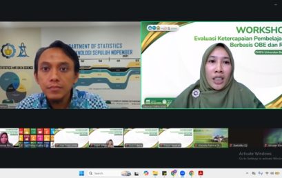 Coordinator, Quality Assurance Team, and Faculty Members of the Undergraduate Statistics Study Program Participate in Workshop on Learning Outcome Evaluation Based on OBE and RBE/ Koordinator Prodi, GKM, dan Dosen S1 Statistika Ikuti Workshop Evaluasi Ketercapaian Pembelajaran Berbasis OBE dan RBE