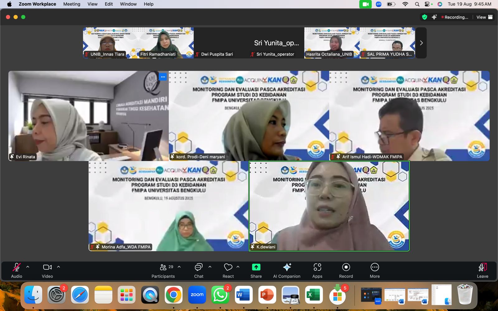 Kegiatan Monitoring dan Evaluasi Pasca Akreditasi Prodi D3 Kebidanan FMIPA Universitas Bengkulu Kegiatan Monitoring dan Evaluasi Pasca Akreditasi Prodi D3 Kebidanan FMIPA Universitas Bengkulu