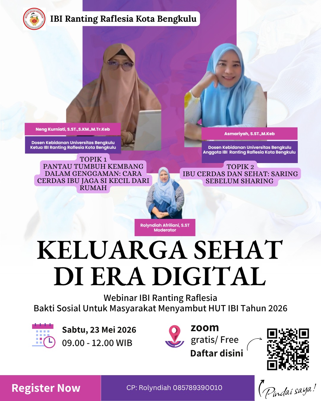 Dosen Kebidanan UNIB Menjadi Narasumber Webinar IBI Ranting Raflesia
