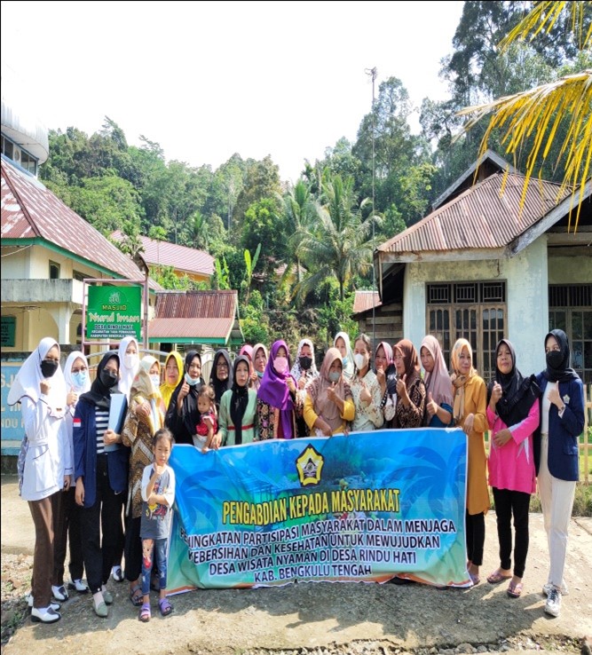 Peningkatan Partisipasi Masyarakat dalam Menjaga Kebersihan dan Kesehatan untuk Mewujudkan Desa Wisata Nyaman di Desa Rindu Hati Kabupaten Bengkulu Tengah Peningkatan Partisipasi Masyarakat dalam Menjaga Kebersihan dan Kesehatan untuk Mewujudkan Desa Wisata Nyaman di Desa Rindu Hati Kabupaten Bengkulu Tengah