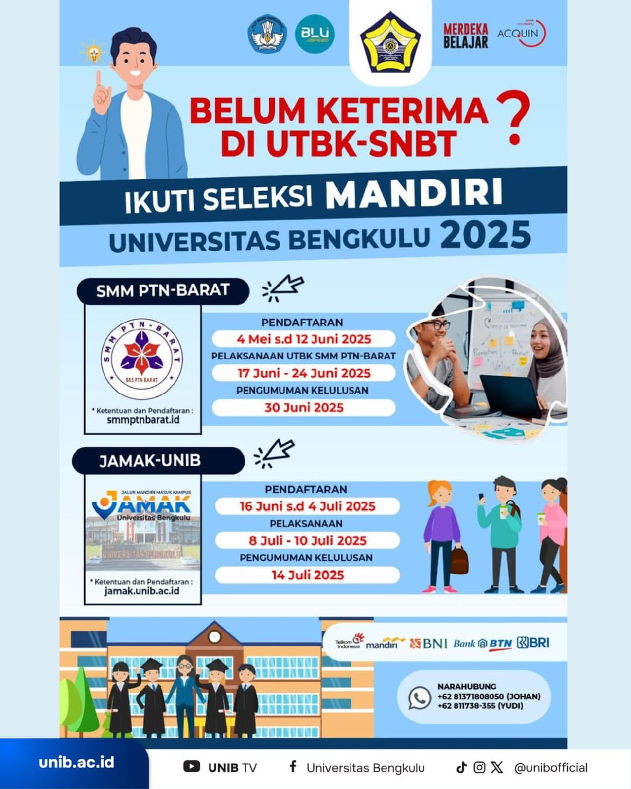 Informasi dan Data Umum yang Dibutuhkan untuk Jalur Masuk Mandiri Universitas Bengkulu Tahun 2025