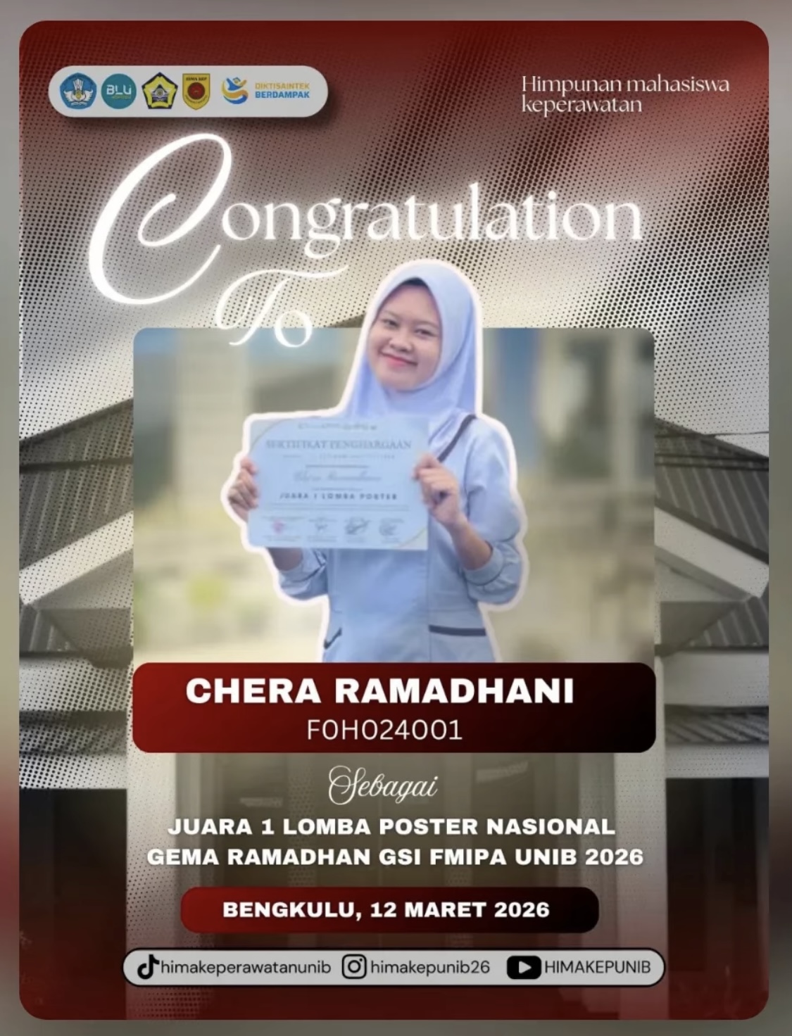 Gemilang di Ajang Nasional! Prodi D3 Keperawatan UNIB Raih Juara 1 Lomba Poster Gema Ramadhan FMIPA