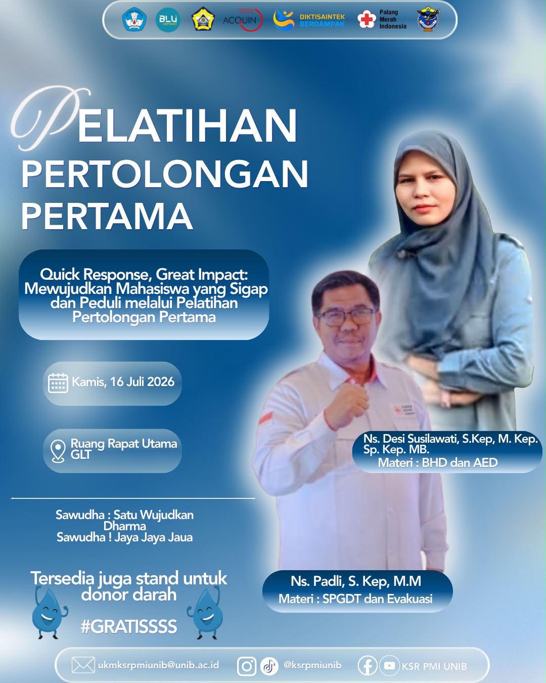 Quick Response, Great Impact: UKM KSR-PMI UNIB Tingkatkan Kompetensi Mahasiswa dalam Bantuan Hidup Dasar dan SPGDT