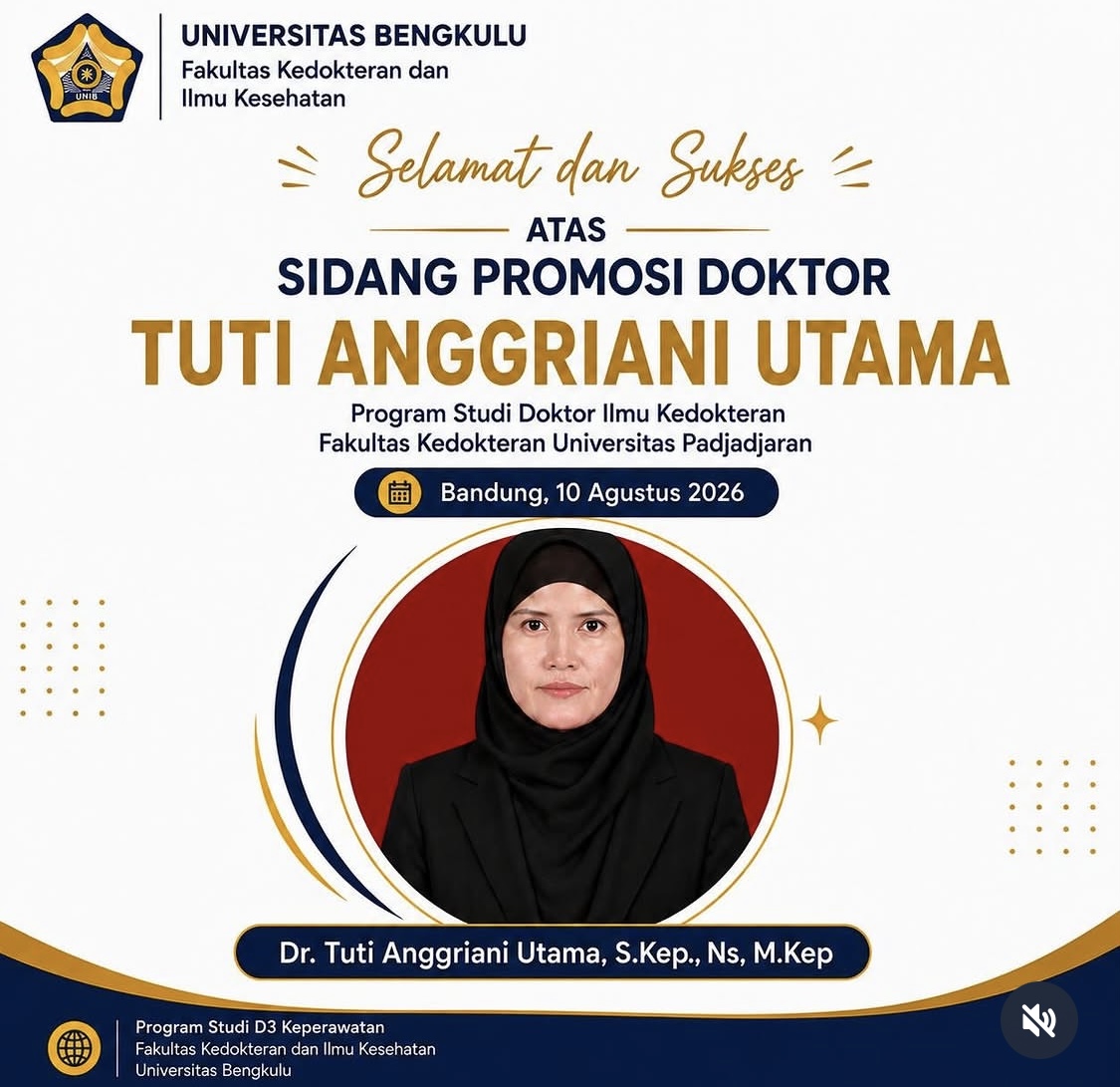 UNIB Cetak Sejarah, Dr. Tuti Anggriani Utama Raih Gelar Doktor Keperawatan Pertama di Universitas Bengkulu UNIB Cetak Sejarah, Dr. Tuti Anggriani Utama Raih Gelar Doktor Keperawatan Pertama di Universitas Bengkulu