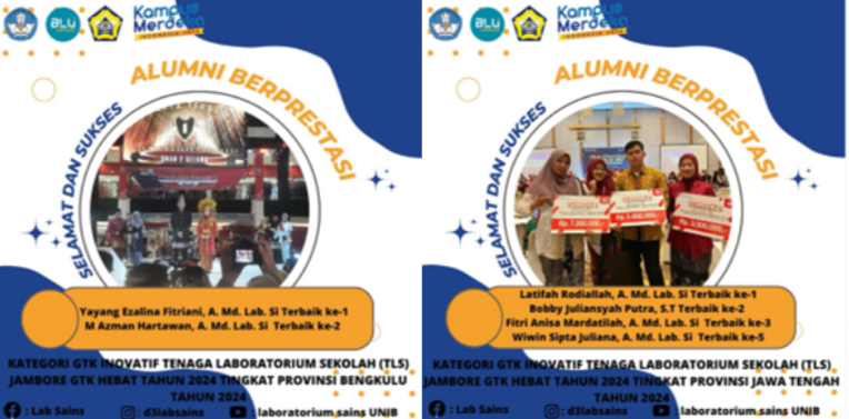 Alumni Program Studi D3 Laboratorium Sains Berprestasi di Ajang Jambore GTK 2024