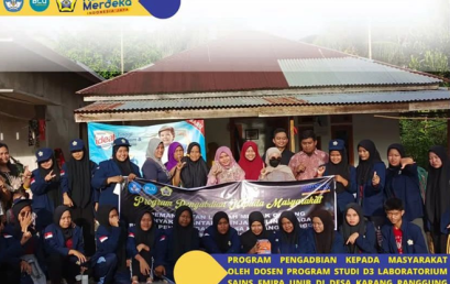 PROGRAM PENGADBIAN KEPADA MASYARAKAT OLEH DOSEN PROGRAM STUDI D3 LABORATORIUM SAINS FMIPA UNIB DI DESA KARANG PANGGUNG MERIGI SAKTI, BENGKULU TENGAH