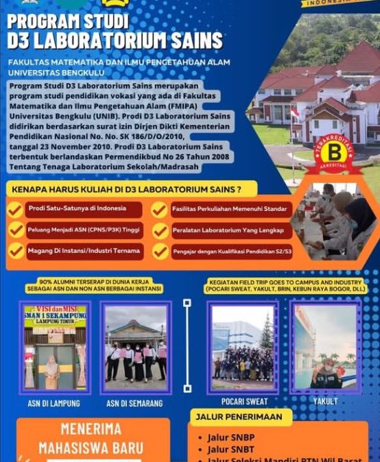 Yuk, Join ke Prodi D3 Laboratorium Sains Universitas Bengkulu