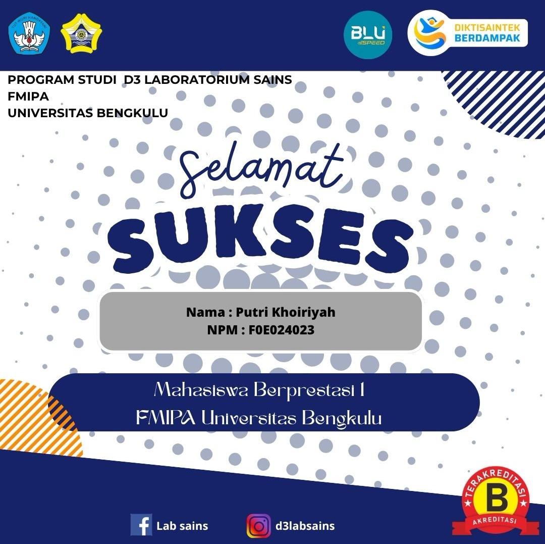 KEBERHASILAN MAHASISWA PROGAM STUDI D3 LABORATORIUM SAINS KEBERHASILAN MAHASISWA PROGAM STUDI D3 LABORATORIUM SAINS