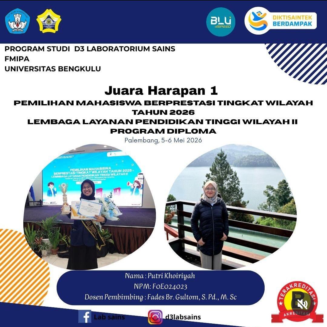 KEBERHASILAN MAHASISWA PROGAM STUDI D3 LABORATORIUM SAINS (FMIPA) UNIVERSITAS BENGKULU