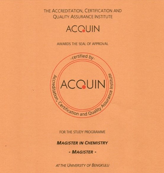 PS MAGISTER (S2) KIMIA MERAIH AKREDITASI INTERNASIONAL THE ACCREDITATION, CERTIFICATION AND QUALITY ASSURANCE INSTITUTE (ACQUIN)