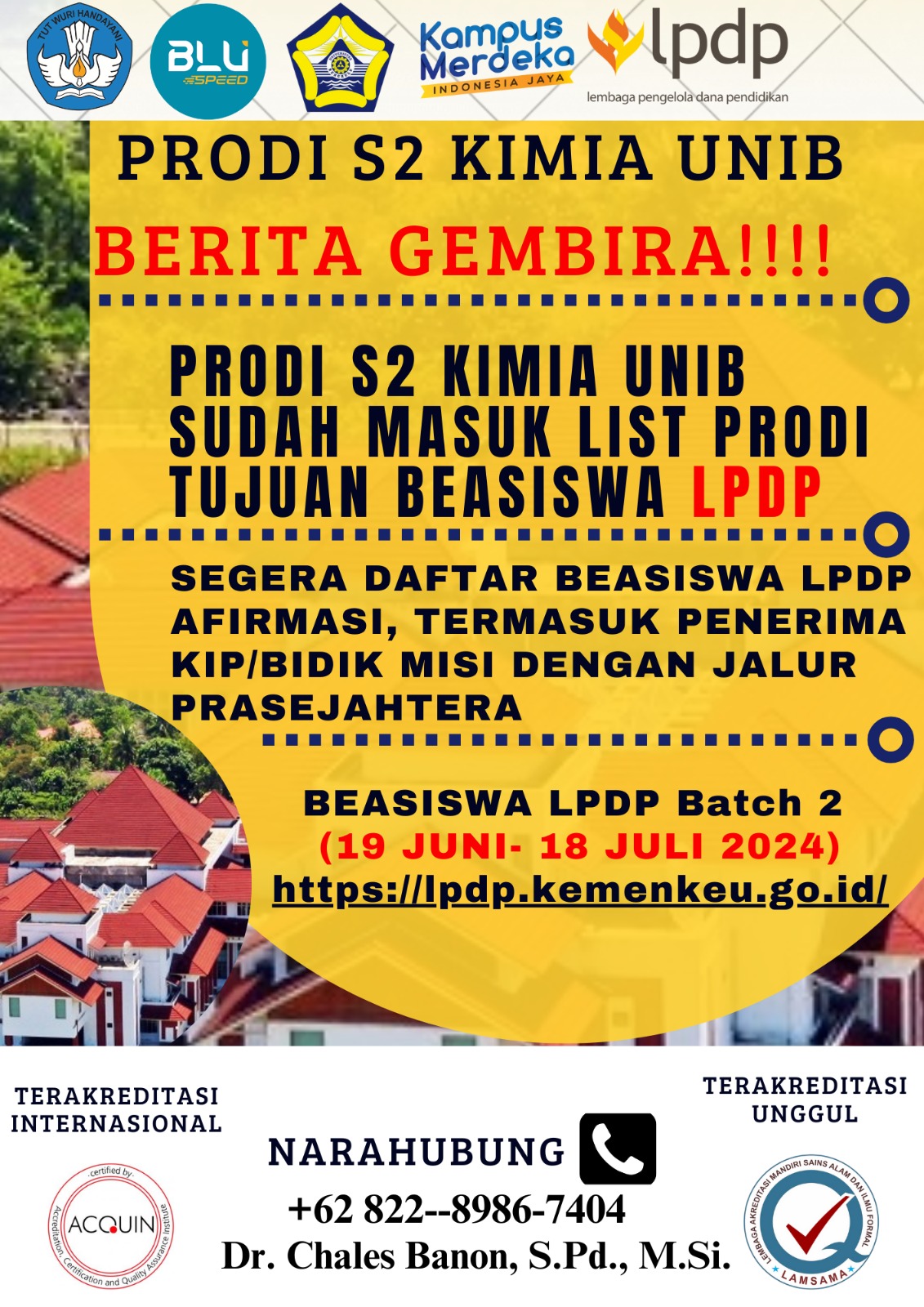 Penerimaan Mahasiswa S2 Kimia FMIPA UNIB Melalui Jalur Fast Track dan Reguler 2024 Penerimaan Mahasiswa S2 Kimia FMIPA UNIB Melalui Jalur Fast Track dan Reguler 2024