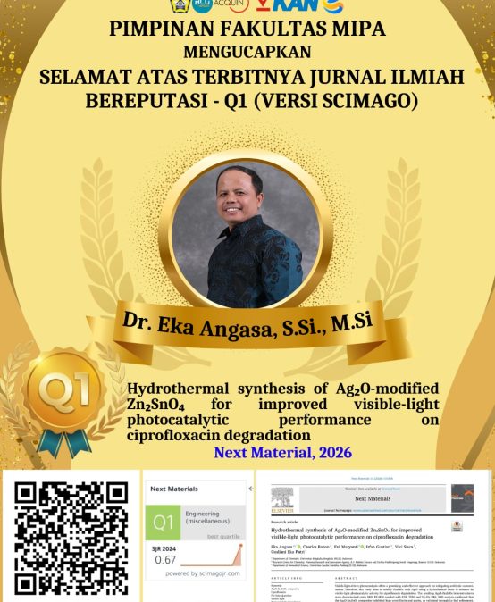 S2 Kimia FMIPA UNIB Torehkan Prestasi Gemilang Melalui Publikasi Jurnal Internasional Bereputasi Q1