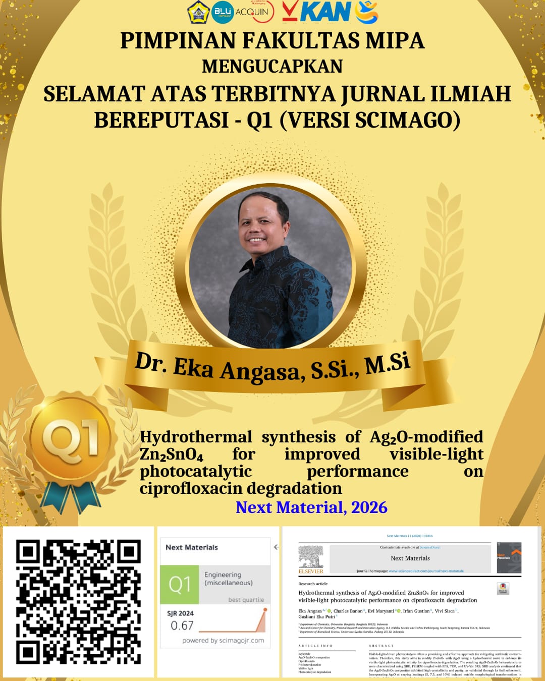 S2 Kimia FMIPA UNIB Torehkan Prestasi Gemilang Melalui Publikasi Jurnal Internasional Bereputasi Q1 S2 Kimia FMIPA UNIB Torehkan Prestasi Gemilang Melalui Publikasi Jurnal Internasional Bereputasi Q1