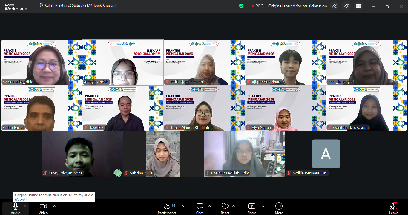 Sinergi Akademisi dan Praktisi, Prodi S2 Statistika UNIB Hadirkan Kepala BPS Kota Bengkulu dalam Kuliah Topik Khusus Sinergi Akademisi dan Praktisi, Prodi S2 Statistika UNIB Hadirkan Kepala BPS Kota Bengkulu dalam Kuliah Topik Khusus