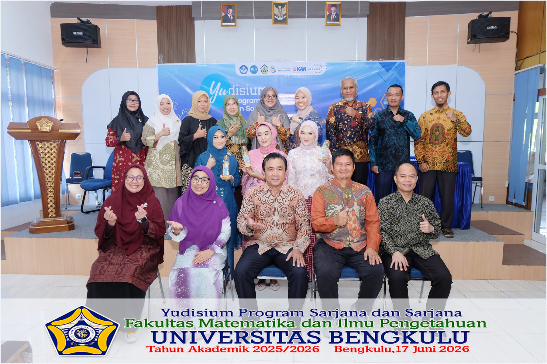 Program Studi S2 Statistika FMIPA Universitas Bengkulu Luluskan 3 Magister Statistika pada Yudisium Periode ke-67