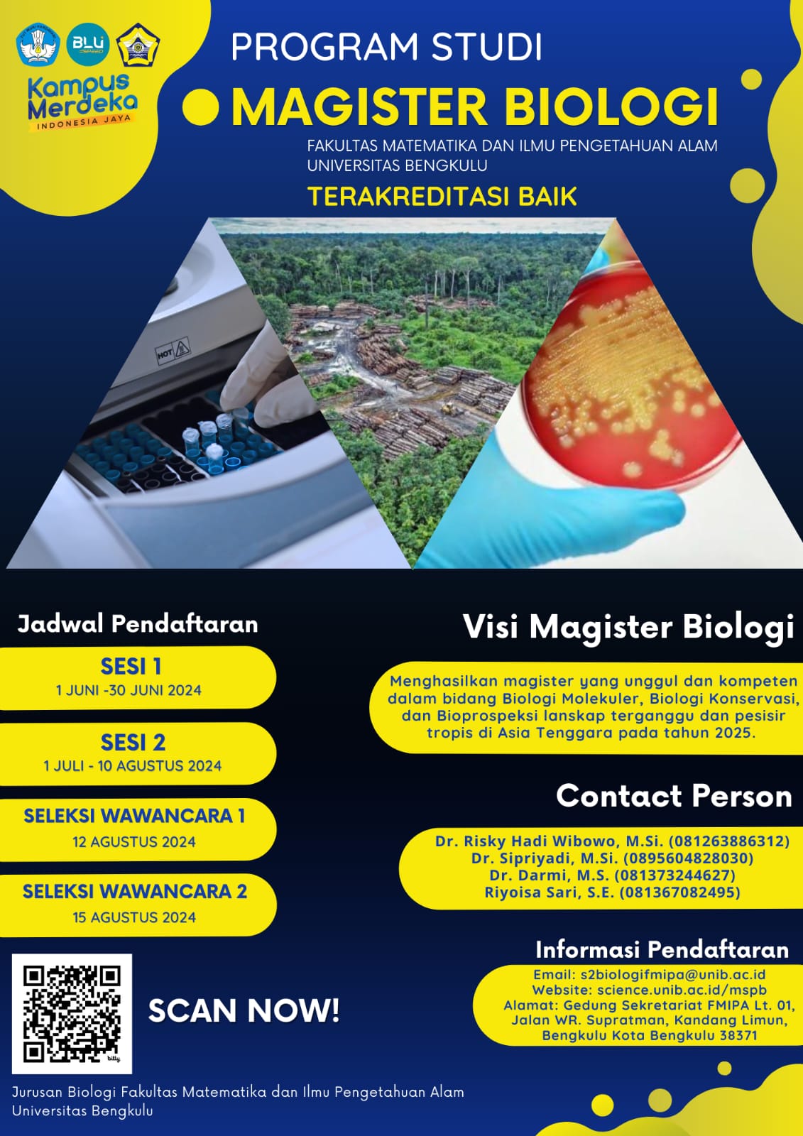 Student Admission for Biology Master Program (Fast Track and Regular) 2024