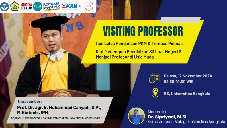 Biology Department Hosting the Visiting Professor Program : Prof. Dr. Agr. Ir. Muhammad Cahyadi., S.Pt, M.Biotech., IPM From Universitas Sebelas Maret (UNS) Biology Department Hosting the Visiting Professor Program : Prof. Dr. Agr. Ir. Muhammad Cahyadi., S.Pt, M.Biotech., IPM From Universitas Sebelas Maret (UNS)