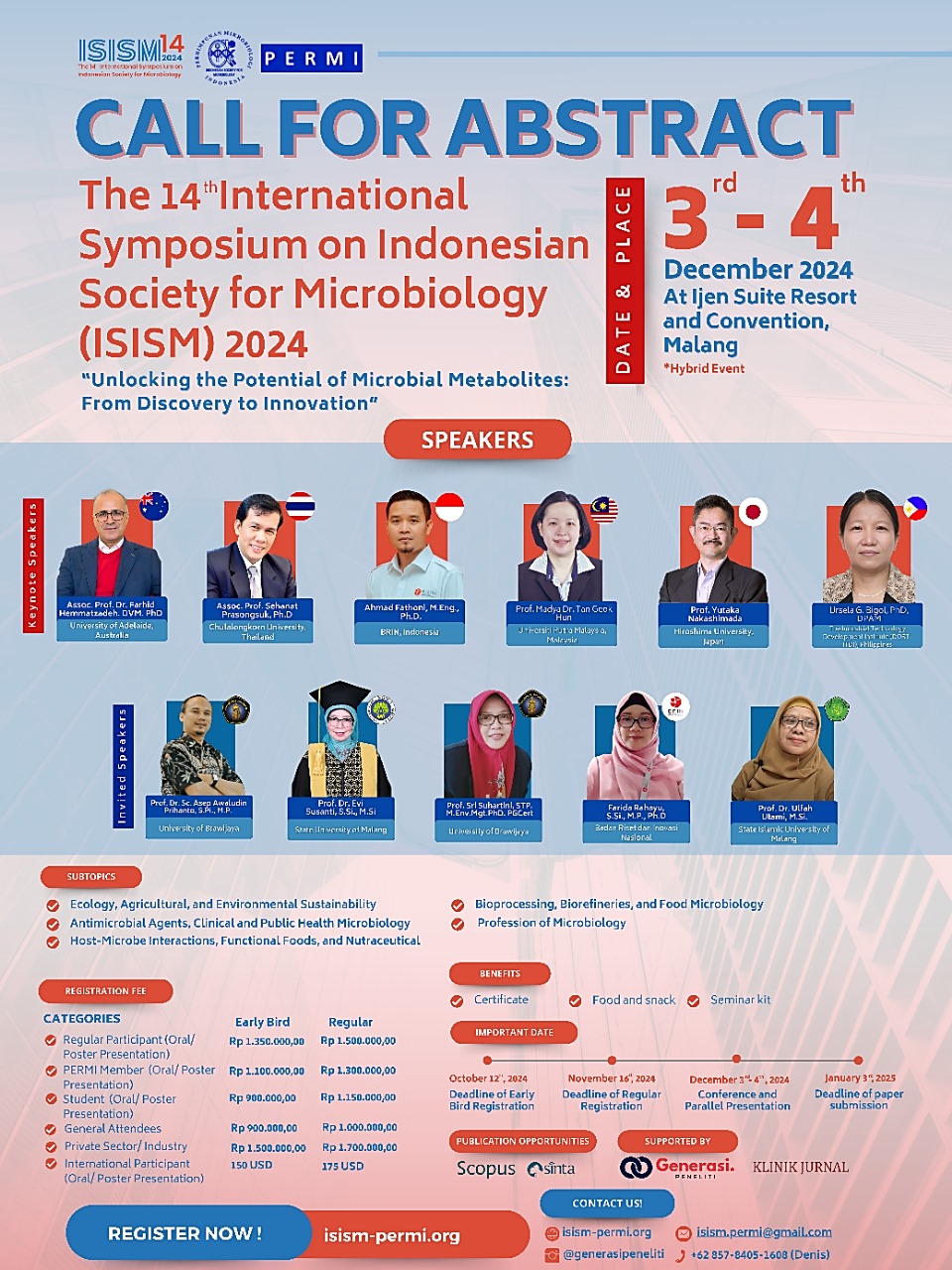 Students and lecturers of Biology department, FMIPA UNIB joined the 14th International of Indonesian Society for Microbiology (ISISM/PERMI) in Malang, 3-4th December 2024 Students and lecturers of Biology department, FMIPA UNIB joined the 14th International of Indonesian Society for Microbiology (ISISM/PERMI) in Malang, 3-4th December 2024