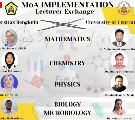 The Faculty of Mathematics and Natural Sciences of Bengkulu University (FMIPA Unib) strengthens international cooperation with the University of Central Punjab (UCP) – Pakistan