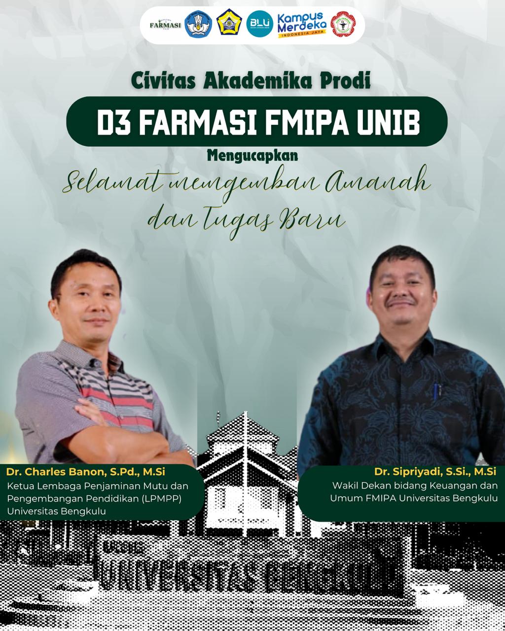 Selamat kepada WDKU FMIPA dan Ketua LPMPP Universitas Bengkulu Terpilih Selamat kepada WDKU FMIPA dan Ketua LPMPP Universitas Bengkulu Terpilih