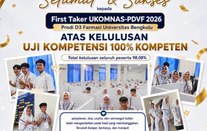 Membanggakan! Mahasiswa Angkatan 2023 D3 Farmasi Universitas Bengkulu Raih 100% Kompeten UKOMNAS-PDVF 2026