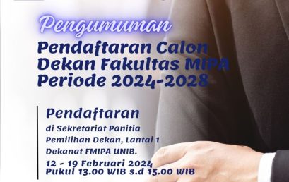 Pengumuman Pendaftaran Calon Dekan Fakultas MIPA Periode 2024-2028