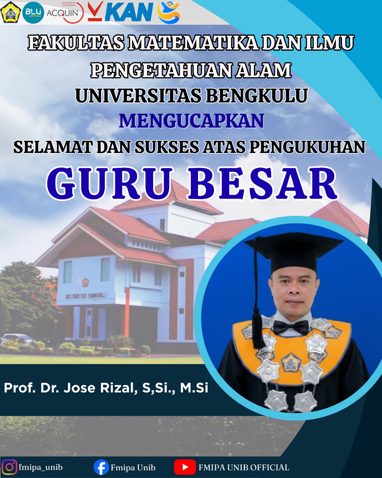 Thanksgiving Ceremony for The Promotion of Prof. Dr. Jose Rizal, S.Si., M.Si. As Propessor Faculty Of Mathematics And Natural Science
