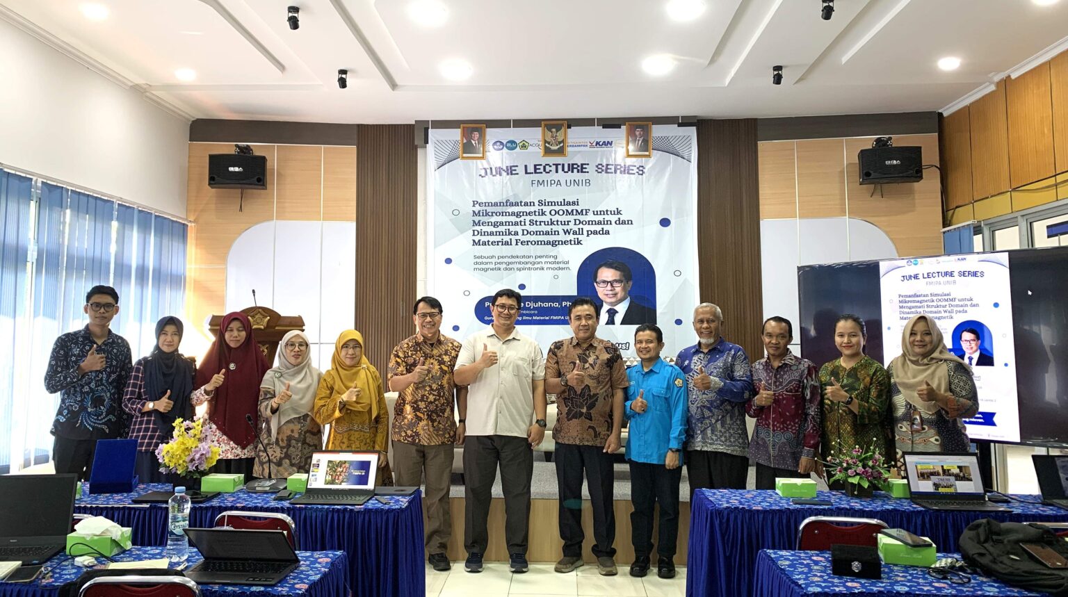 June Lecture Series, Kuliah Umum FMIPA Unib: Kupas Tuntas Simulasi Mikromagnetik OOMMF Bersama Guru Besar UI June Lecture Series, Kuliah Umum FMIPA Unib: Kupas Tuntas Simulasi Mikromagnetik OOMMF Bersama Guru Besar UI